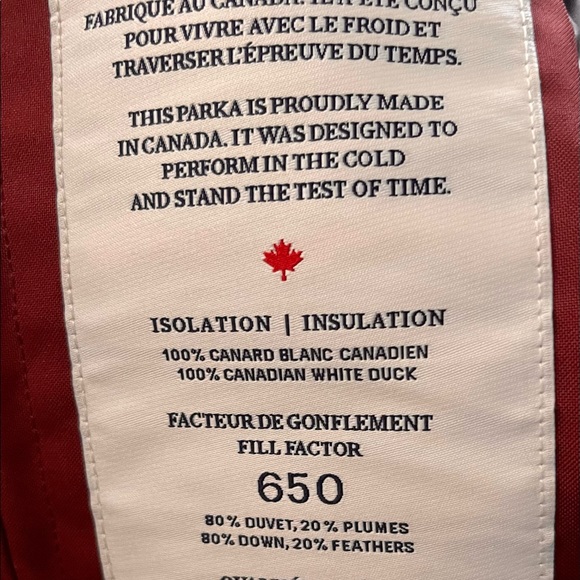 QUARTZ CO.
'DORSET' COAT (PARKA) 
100% Canadian White Duck - Picture 4 of 6